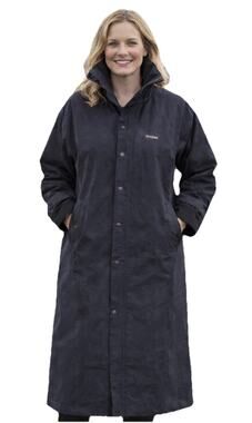 DRIZA-BONE Australian Unisex Brown Oil Skin Long Riding Coat Sz XS (woman’s 12)